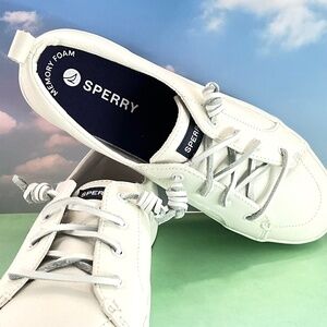 WHITE LEATHER SPERRY Women’s Crest Vibe LIT Sneaker US Women’s 10/Men’s 105/EU41